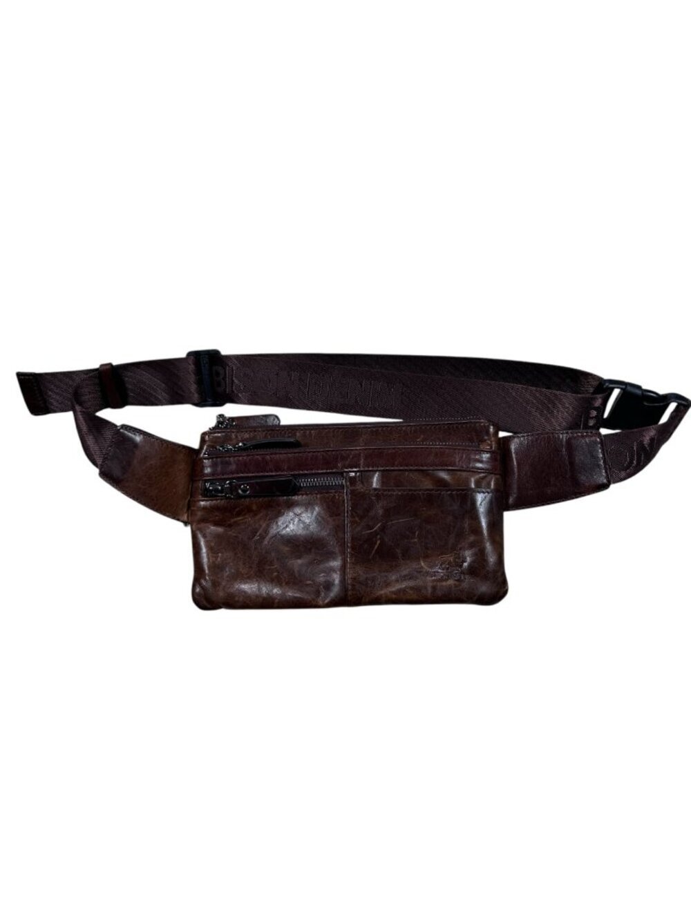 Bison Denim Vegan Leather Belt Bag Adjustable Brown Unisex Outdoors Festival